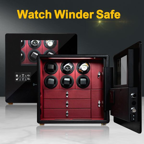 intelligent safe box watch winder 6 and jewelry storage with explosion-proof glass window theftproof strongbox safety, Black;blue
intelligent safe box watch winder 6 and jewelry storage with explosion-proof glass window theftproof strongbox safety, Black;blue