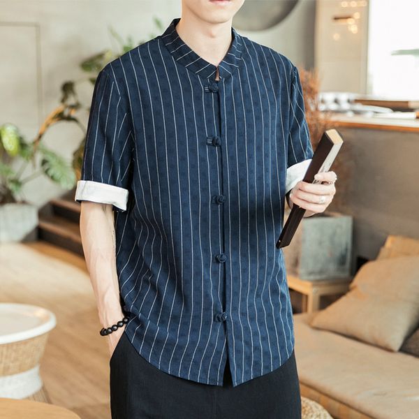 mens tradictional chinese striped linen half sleeve chinese style t shirt tai chi uniform clan cn-182, Red
mens tradictional chinese striped linen half sleeve chinese style t shirt tai chi uniform clan cn-182, Red