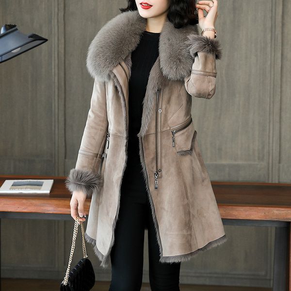elegant natural fur coat female vintage real fur collar wool liner jacket women korean warm double faced hiver h020, Black
elegant natural fur coat female vintage real fur collar wool liner jacket women korean warm double faced hiver h020, Black