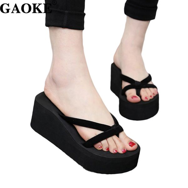 platform high heels shoes woman flip flops slippers summer flip flops non-slip beach sandals wedges platform woman footwear, Black 
platform high heels shoes woman flip flops slippers summer flip flops non-slip beach sandals wedges platform woman footwear, Black