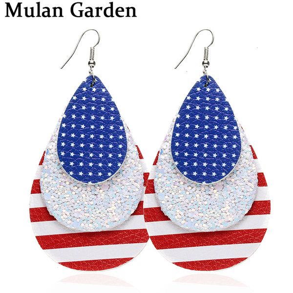m&g new glitter three layers american flag pu leather earrings leaf water drop fashion earrings jewelry women accessories gift, Silver
m&g new glitter three layers american flag pu leather earrings leaf water drop fashion earrings jewelry women accessories gift, Silver