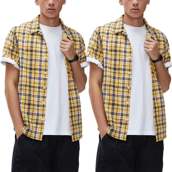 men summer plaid hawaiian shirt short sleeve cotton shirts breathable casual lapel blouse button vacation hombre camisa 3xl, White;black
men summer plaid hawaiian shirt short sleeve cotton shirts breathable casual lapel blouse button vacation hombre camisa 3xl, White;black