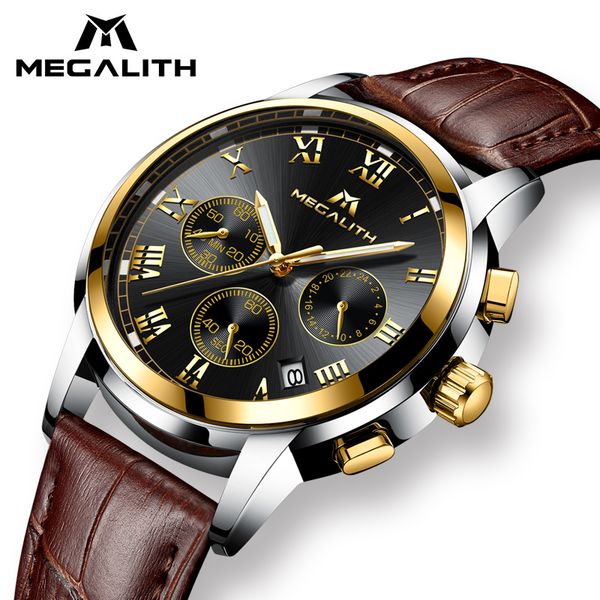 megalith men's business watches waterproof date luminous quartz wristwatch casual analogue quartz watch male clock reloj, Slivery;brown
megalith men's business watches waterproof date luminous quartz wristwatch casual analogue quartz watch male clock reloj, Slivery;brown