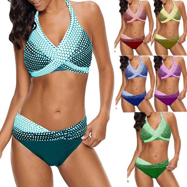 women bikinis set two-piece swimming suit polka dot swimwear swimsuits women fashion bathers bathing suits plus size, White;black
women bikinis set two-piece swimming suit polka dot swimwear swimsuits women fashion bathers bathing suits plus size, White;black