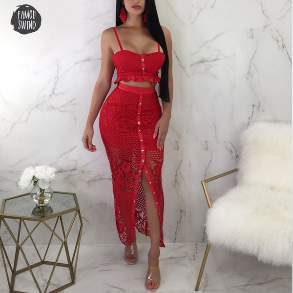 long dress hollow out split two piece lace women ruffle buttons summer beach dress bodycon white suit party dress, Black;gray
long dress hollow out split two piece lace women ruffle buttons summer beach dress bodycon white suit party dress, Black;gray