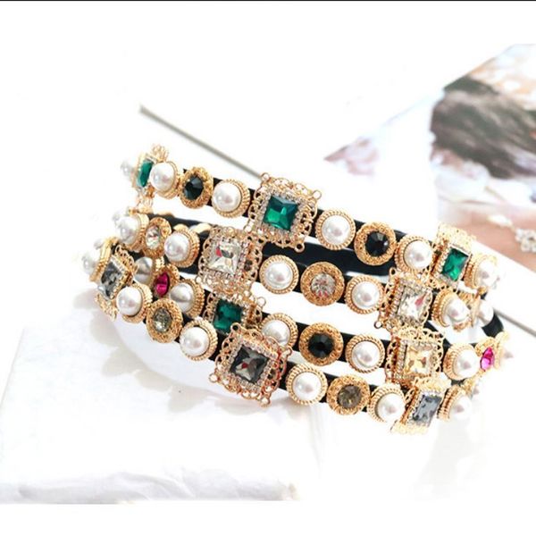 baroque retro pearl headband diamond glass zircon hairwear fashion rhinestone hairband women hair jewelry 4 colors wholesale, Silver
baroque retro pearl headband diamond glass zircon hairwear fashion rhinestone hairband women hair jewelry 4 colors wholesale, Silver