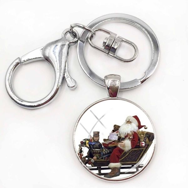 vintage winter charms cute snowman glass pendant keychain father christmas santa claus tree key chain ring holder, Silver
vintage winter charms cute snowman glass pendant keychain father christmas santa claus tree key chain ring holder, Silver