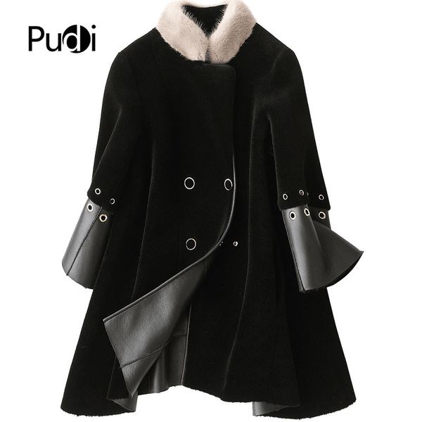 pudi a17996 women's winter real wool overcoat warm jacket real fur girl coat lady long jacket overcoat, Black
pudi a17996 women's winter real wool overcoat warm jacket real fur girl coat lady long jacket overcoat, Black