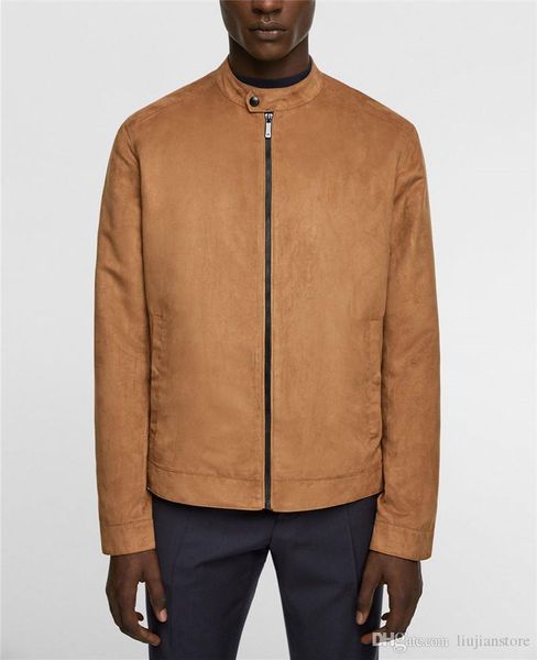 designer jackets fashion mens solid outerwear casual stand collar coat with zipper spring autumn mens, Black;brown
designer jackets fashion mens solid outerwear casual stand collar coat with zipper spring autumn mens, Black;brown