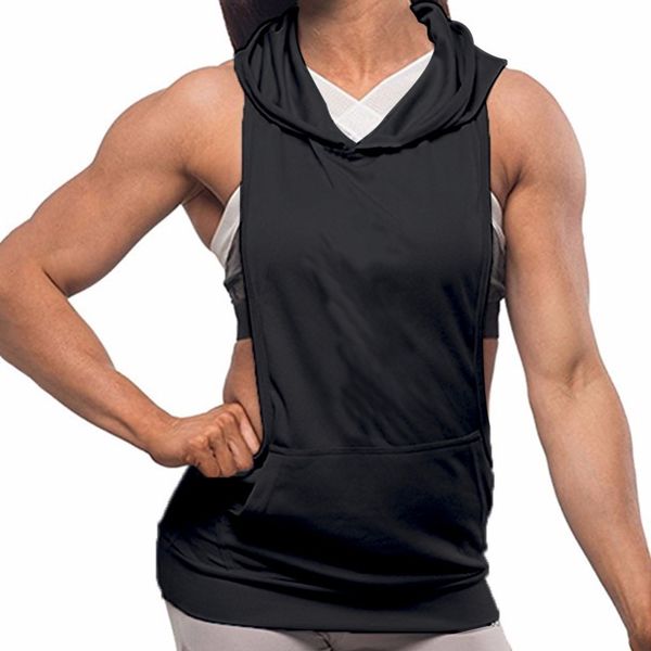 women sports tank sleeveless hooded gym shirt ladies fitness sportswear backless quick dry running vest blue black, Black;blue
women sports tank sleeveless hooded gym shirt ladies fitness sportswear backless quick dry running vest blue black, Black;blue