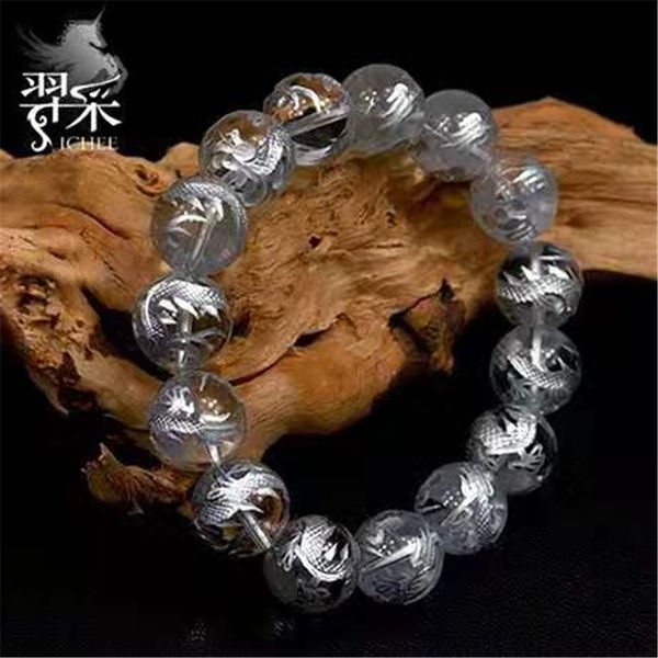 genuine natural rock crystal quartz bracelets woman men 12mm 14mm crystal round bead power bracelet dragon carving design, Black
genuine natural rock crystal quartz bracelets woman men 12mm 14mm crystal round bead power bracelet dragon carving design, Black