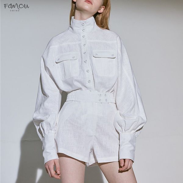 White Female Shorts Two Piece Sets Lantern Sleeve Blouse Shirt High Waist Shorts Suits Spring Fashion Clothes
White Female Shorts Two Piece Sets Lantern Sleeve Blouse Shirt High Waist Shorts Suits Spring Fashion Clothes