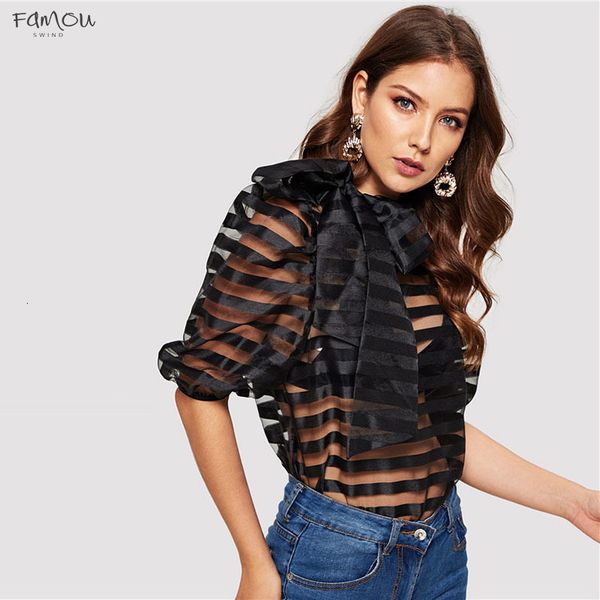 Black Sexy Neck Puff Sleeve Striped Sheer Top Without Bra Mesh Blouse Women Spring Tie Highstreet Womens Tops And
Black Sexy Neck Puff Sleeve Striped Sheer Top Without Bra Mesh Blouse Women Spring Tie Highstreet Womens Tops And