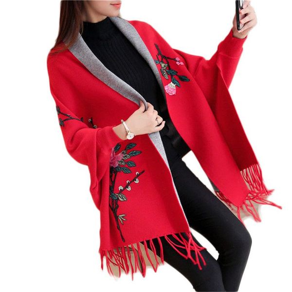 2019 fashion autumn winter women embroidery flower scarf sweater female warm knit fine tassels scarf shawl scarves oversize a72, White
2019 fashion autumn winter women embroidery flower scarf sweater female warm knit fine tassels scarf shawl scarves oversize a72, White