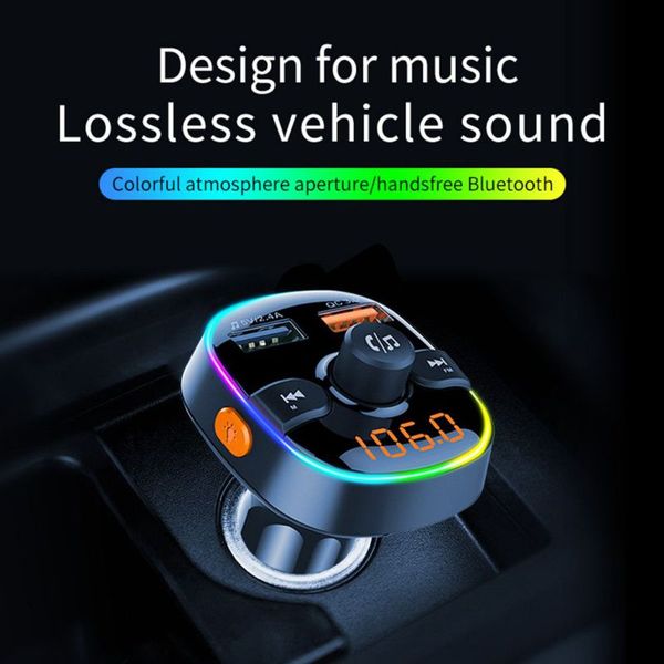 qc3.0 bluetooth mp3 player in car fast charge fm transmitter colorful atmosphere light display
qc3.0 bluetooth mp3 player in car fast charge fm transmitter colorful atmosphere light display