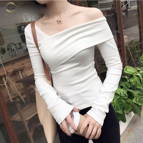 casual off shoulder t shirts women slim long sleeve irregular black female autumn korean fashion, White
casual off shoulder t shirts women slim long sleeve irregular black female autumn korean fashion, White
