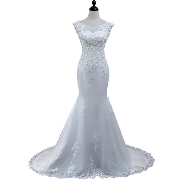 scoop neck lace tulle mermaid wedding dress with appliques 2019 white ivory bridal gown abiti da sposa
scoop neck lace tulle mermaid wedding dress with appliques 2019 white ivory bridal gown abiti da sposa