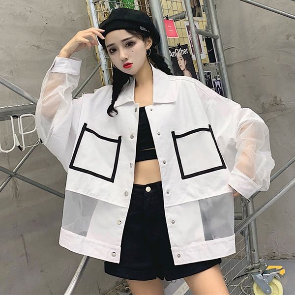 long sleeve perspective backless jacket women fashion brand white oversize pockets bf harajuku streetwear style coats new hot, Black;brown
long sleeve perspective backless jacket women fashion brand white oversize pockets bf harajuku streetwear style coats new hot, Black;brown