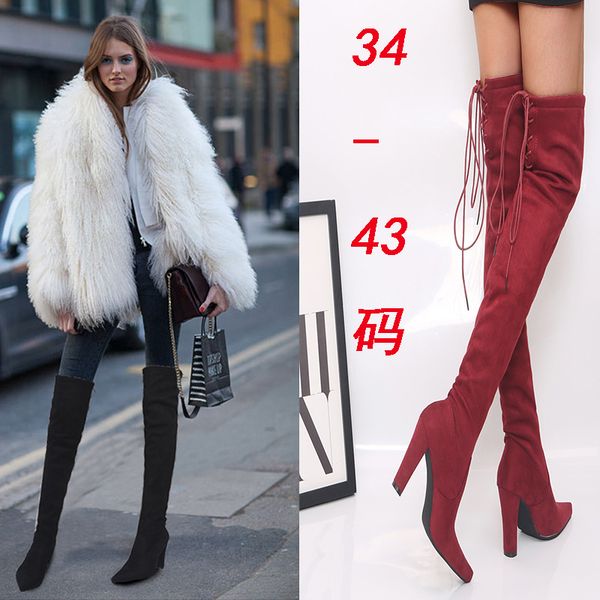 women over the knee high boots fashion all match pointed toe winter shoes elegant all match women boots size 34-43 over the knee, Black
women over the knee high boots fashion all match pointed toe winter shoes elegant all match women boots size 34-43 over the knee, Black
