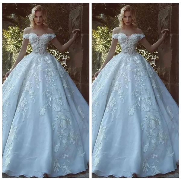 off shoulder lace appliques floor length 2019 a-line wedding dresses beaded formal bridal gowns lace up back slim vestidos de marriage, White
off shoulder lace appliques floor length 2019 a-line wedding dresses beaded formal bridal gowns lace up back slim vestidos de marriage, White