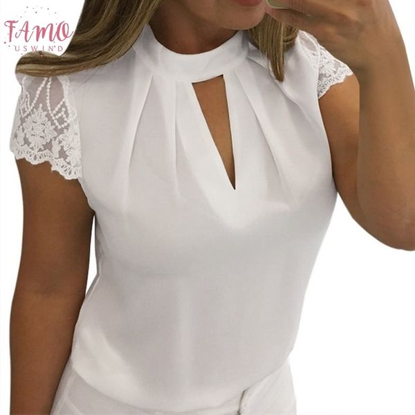 5xl women blouses summer solid casual hollow chiffon short sleeve splice lace office shirts blusas feminina plus size, White
5xl women blouses summer solid casual hollow chiffon short sleeve splice lace office shirts blusas feminina plus size, White