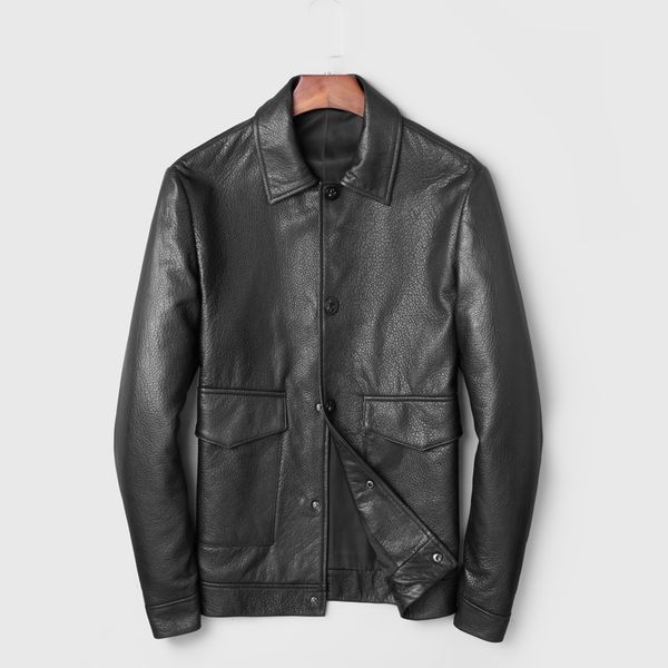 2019 autumn new leather jacket men motorcycle biker jackets real leather genuine jacket men jaqueta de couro deri ceket, Black
2019 autumn new leather jacket men motorcycle biker jackets real leather genuine jacket men jaqueta de couro deri ceket, Black