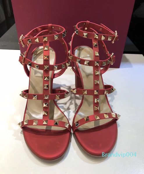women leather stud sandals t-strap party shoes summer high heels rivets shoes ladies party shoes 6.5cm 9.5cm, Black
women leather stud sandals t-strap party shoes summer high heels rivets shoes ladies party shoes 6.5cm 9.5cm, Black