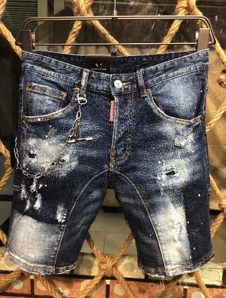 mens designer denim shorts fashion summer zipper hole short mens slim pants hip hop mens short jeans blue#3788, Blue
