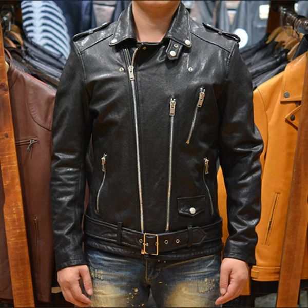 men's slim fit motorcycle leather jacket with belt zippers black biker jacket men punk stylish real leather coat for male 2018
men's slim fit motorcycle leather jacket with belt zippers black biker jacket men punk stylish real leather coat for male 2018