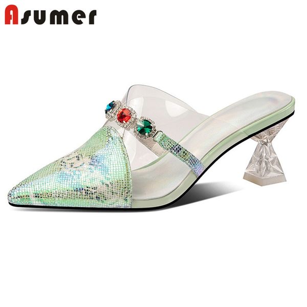 asumer 2020 women pumps genuine leather +pvc summer mules ladies pointed toe crystal elegant party wedding shoes woman, Black
asumer 2020 women pumps genuine leather +pvc summer mules ladies pointed toe crystal elegant party wedding shoes woman, Black