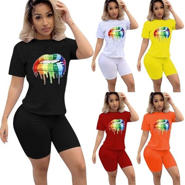 lip печати женщины tracksuit повседневный two piece set o шеи с коротким рукавом летом футболку и шорты костюмы, Gray
lip печати женщины tracksuit повседневный two piece set o шеи с коротким рукавом летом футболку и шорты костюмы, Gray