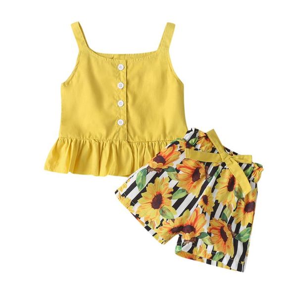 summer baby kids girls toddler tank vest+shorts 2pcs sets outfits clothes girl's button print fashion sunsuits#g3, White
summer baby kids girls toddler tank vest+shorts 2pcs sets outfits clothes girl's button print fashion sunsuits#g3, White