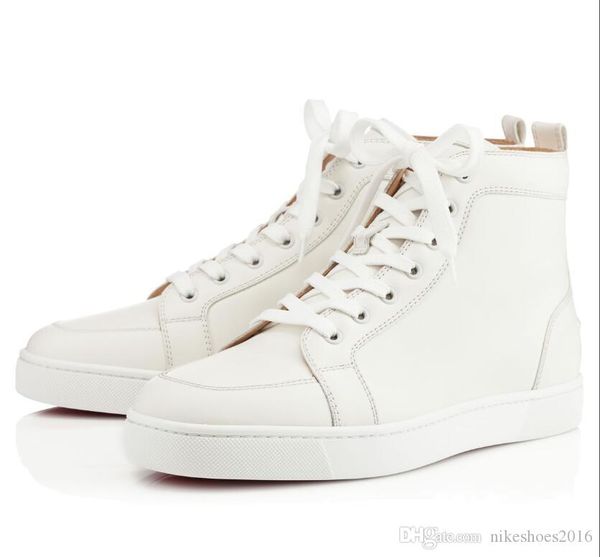 2019 white genuine leather red bottom sneaker men's high rantulow orlato mens flat spring fall fashion red soles shoes 35-47, Black
2019 white genuine leather red bottom sneaker men's high rantulow orlato mens flat spring fall fashion red soles shoes 35-47, Black