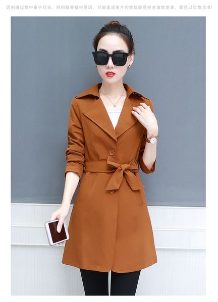 biuzko sashes casual thin trench coat for women office lady women coats and jackets england style european autum wind breaker, Tan;black
biuzko sashes casual thin trench coat for women office lady women coats and jackets england style european autum wind breaker, Tan;black