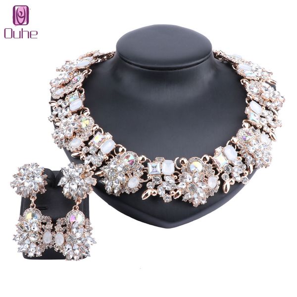 women vintage chunky chain choker collar bib statement crystal rhinestone necklace earring bridal costume jewelry set, Silver
women vintage chunky chain choker collar bib statement crystal rhinestone necklace earring bridal costume jewelry set, Silver