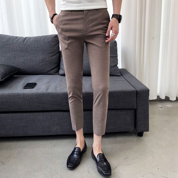 summer korean men's slim trousers british gentleman lattice nine points casual pants tide youth solid color feet pants thin, Black
summer korean men's slim trousers british gentleman lattice nine points casual pants tide youth solid color feet pants thin, Black