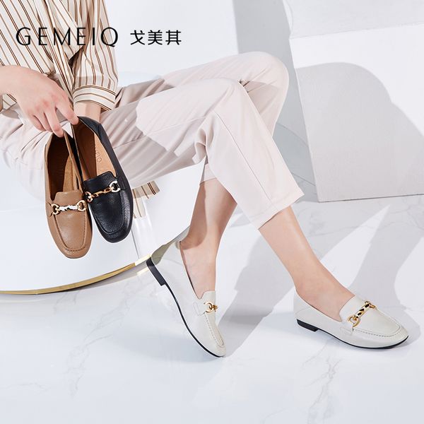 gemeiq women's shoes 2019 autumn new genuine lether shoes square head leisure comfortable flat, Black
gemeiq women's shoes 2019 autumn new genuine lether shoes square head leisure comfortable flat, Black