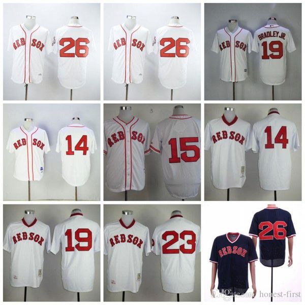 Cheap Boston 14 JIM RICE 15 PEDROIA 19 BRADLEY JR 23 Tiant 26 BOGGS Black White Retro Baseball News Shirt Stitched
Cheap Boston 14 JIM RICE 15 PEDROIA 19 BRADLEY JR 23 Tiant 26 BOGGS Black White Retro Baseball News Shirt Stitched