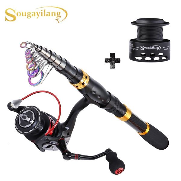 sougayilang eva handle carbon fiber fishing rod and spinning reel with spare coil portable rod reels pole combo pesca
sougayilang eva handle carbon fiber fishing rod and spinning reel with spare coil portable rod reels pole combo pesca