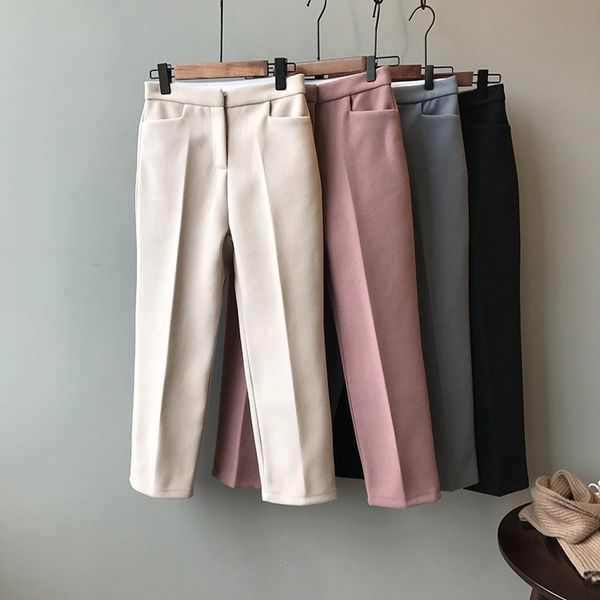 wool casual pants women's 2019 winter new korean high waist straight tube warm thin capris winter pants women plus size, Black;white
wool casual pants women's 2019 winter new korean high waist straight tube warm thin capris winter pants women plus size, Black;white