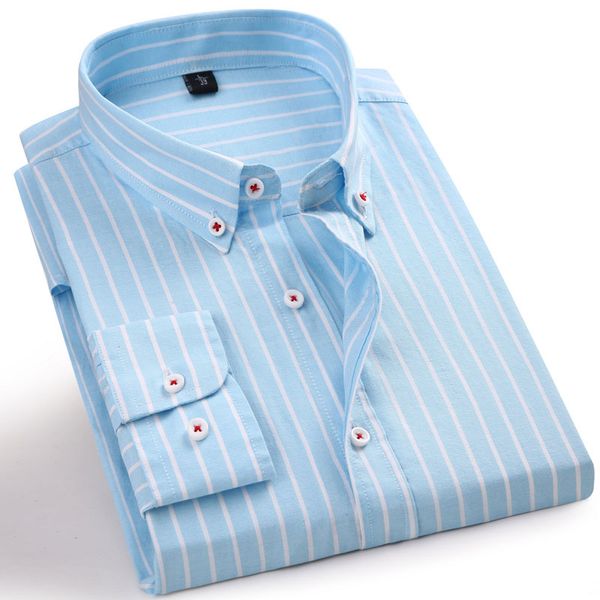 pure cotton men's oxford long sleeve striped dress shirt soft work button-down regular fit smart casual shirt, White;black
pure cotton men's oxford long sleeve striped dress shirt soft work button-down regular fit smart casual shirt, White;black