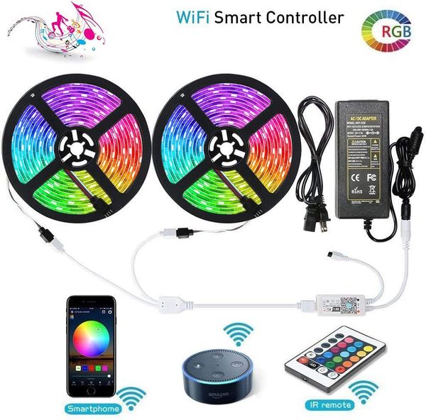 wifi led strip lights 33ft, music sync, remote control, rgb, 600led 5050, ip65 waterproof outdoor, 12v, wireless smart phone app controlled
wifi led strip lights 33ft, music sync, remote control, rgb, 600led 5050, ip65 waterproof outdoor, 12v, wireless smart phone app controlled