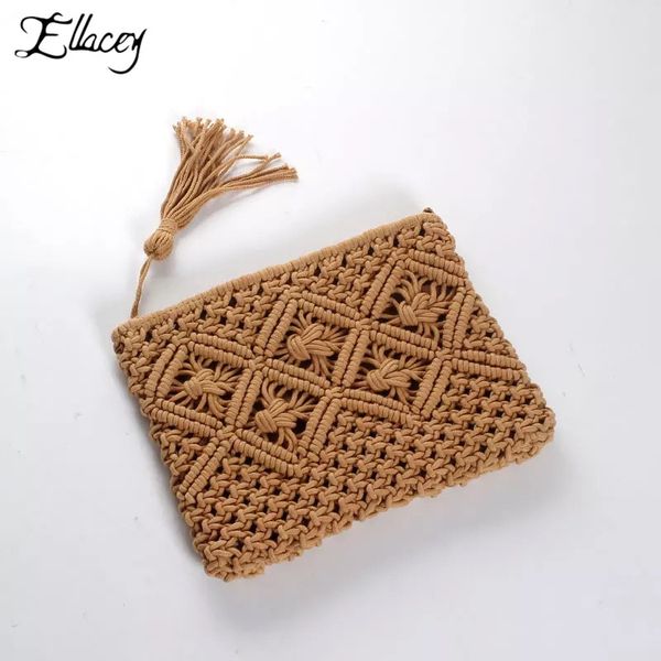 national style pure hand-woven cotton hand clutch bag simple solid color beach holiday knitting straw bag women mini handbags
national style pure hand-woven cotton hand clutch bag simple solid color beach holiday knitting straw bag women mini handbags
