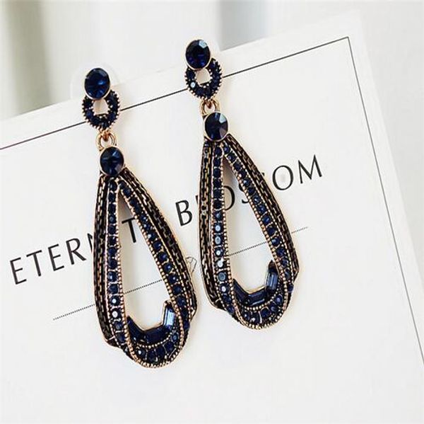 exaggerated blue crystal lace golden metal chain dangle earrings women personality statement drop earrings christmas gift gb370, Silver
exaggerated blue crystal lace golden metal chain dangle earrings women personality statement drop earrings christmas gift gb370, Silver