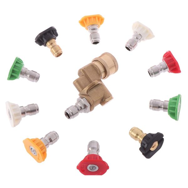 quick connecting pivoting coupler 1/4 inch plug with 10x pressure washer nozzles tips multiple degrees(0,15,25,40 degrees, soap
quick connecting pivoting coupler 1/4 inch plug with 10x pressure washer nozzles tips multiple degrees(0,15,25,40 degrees, soap