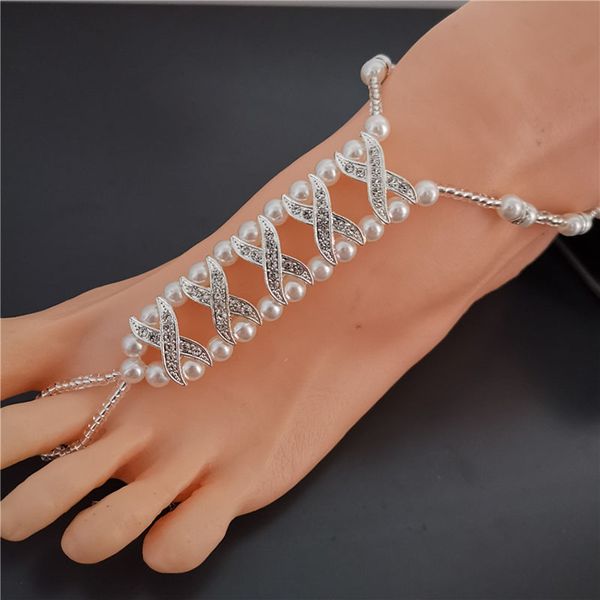 2020 new geometric crystal imitation pearl female toe ring foot jewelry anklets summer beach barefoot on leg anklets for women, Red;blue
2020 new geometric crystal imitation pearl female toe ring foot jewelry anklets summer beach barefoot on leg anklets for women, Red;blue