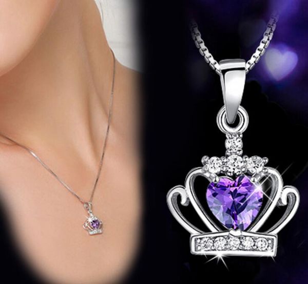 925 sterling silver jewelry austrian crystal crown wedding pendant purple/silver water wave necklace gb1460
925 sterling silver jewelry austrian crystal crown wedding pendant purple/silver water wave necklace gb1460