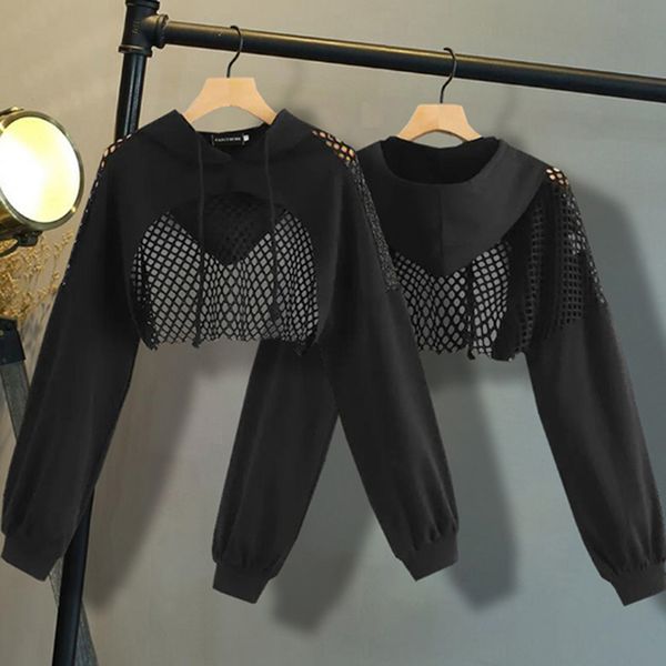 crop sweatshirt mesh patchwork hoodies sweatshirts women harajuku hoodie sweatshirt clothes gothic long sleeve cropped hoodie, Black
crop sweatshirt mesh patchwork hoodies sweatshirts women harajuku hoodie sweatshirt clothes gothic long sleeve cropped hoodie, Black