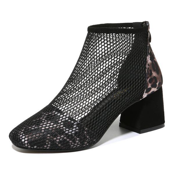 new fashion women boots summer air mesh nude boots square heeled women leopard print shoes 3, Black
new fashion women boots summer air mesh nude boots square heeled women leopard print shoes 3, Black