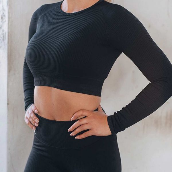 ribbed seamless yoga long sleeve crop workout women yoga sports shirt gym crop, White;red
ribbed seamless yoga long sleeve crop workout women yoga sports shirt gym crop, White;red
